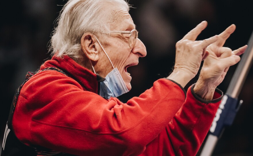 Bruce Reznick, known as "Mr. Whammy" at a Nets game earlier this month.