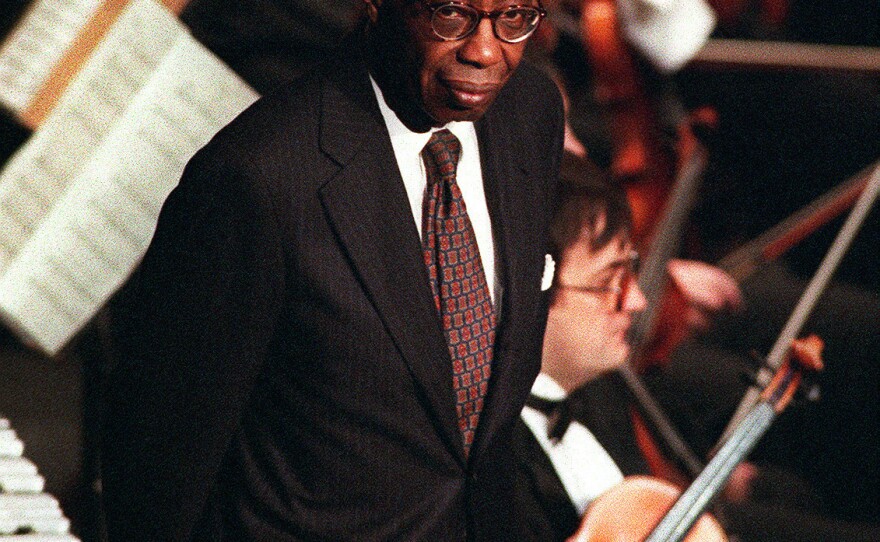 George Walker onstage at University Theater on the campus of Cal State Dominguez Hills.