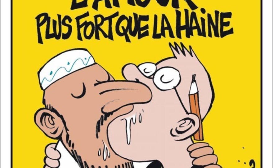 This cover ran in 2011, in response to the firebombing of the Charlie Hebdo offices.