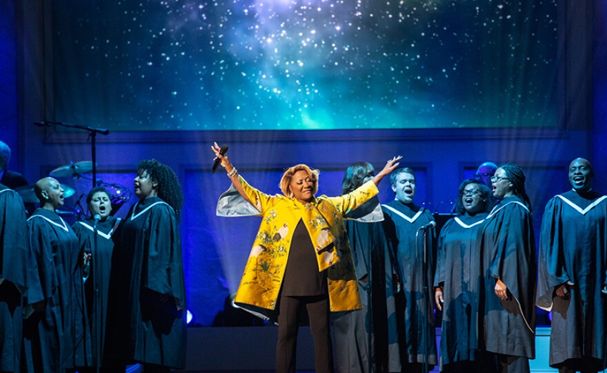 Patti LaBelle performs with NEWorks Voices of America choir performs at "Emilio & Gloria Estefan: The Library of Congress Gershwin Prize for Popular Song," March 13, 2019, DAR Constitution Hall in Washington, D.C. The program premieres May 3, 2019 on PBS. 