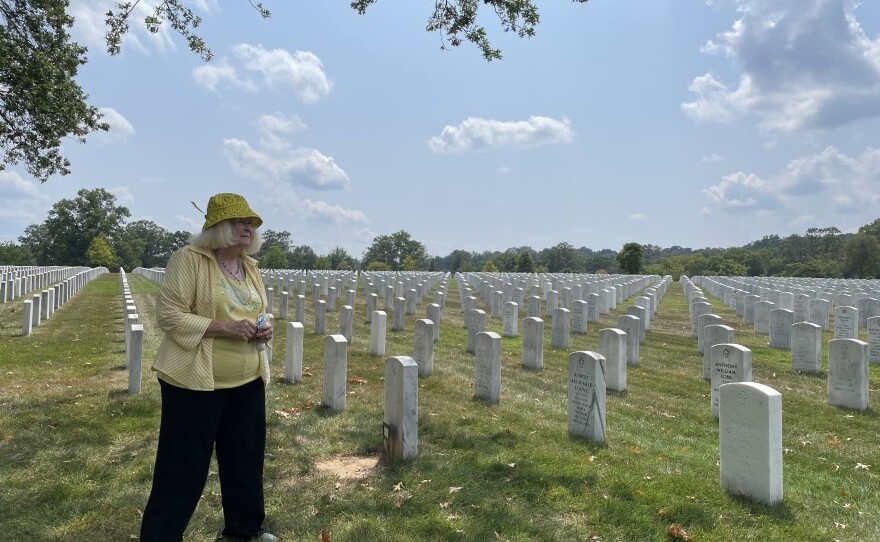 Kathi Dugan, 73, retired from the Navy after 30 years. Her parents are both buried at Arlington National Cemetery, but Dugan may not be able to join them if the Army proceeds with a plan to cut eligibility for in-ground burials.