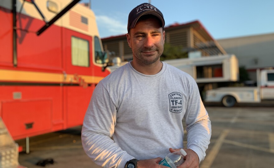 Jeremiah Plasters, a search and rescue specialist from Orlando, has been searching for survivors of Hurricane Laura.