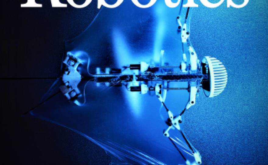 The cover of Science Robotics featuring an image of the 'Bat Bot' flying robot.