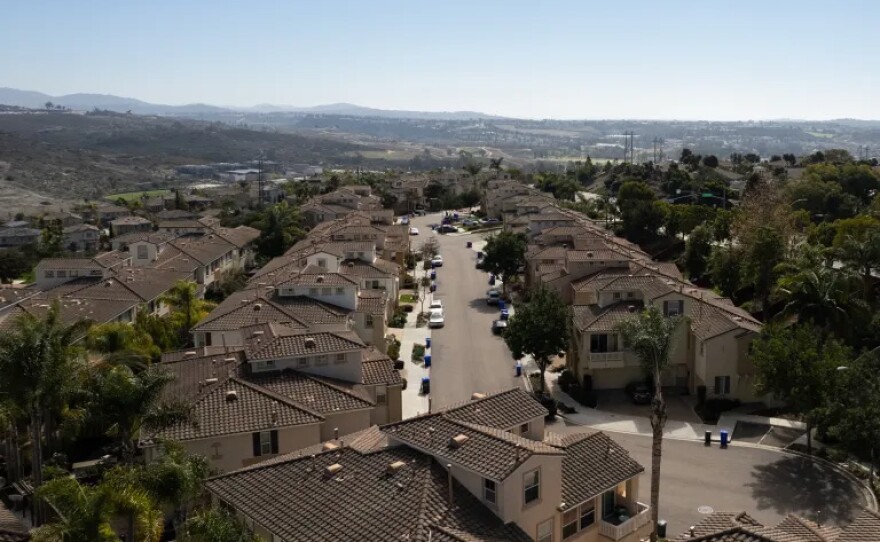 The Mystic Point townhome community in Carlsbad on Feb. 19, 2025.