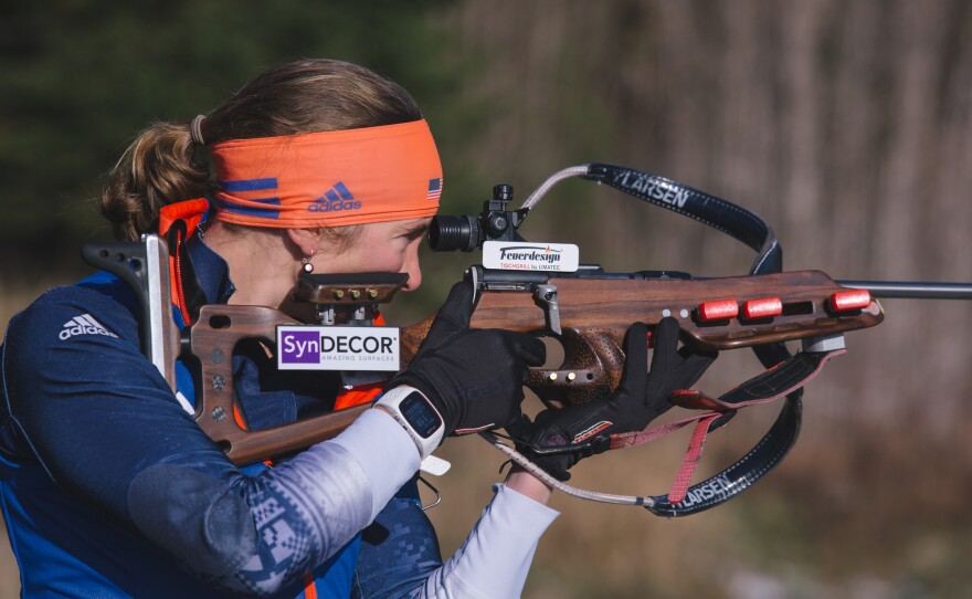 Skiing was second nature for Dunklee, but shooting a rifle at first felt alien to her. In the wake of mass shooting tragedies in the U.S., she has wrestled with ambivalence over using rifles for sport.