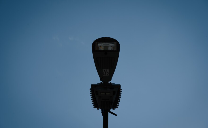Smart streetlights are pictured at the corner of 32nd Street and University Avenue in San Diego on July 12, 2024.