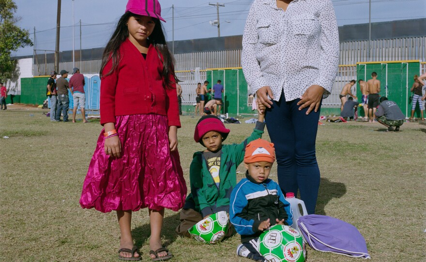 Cinthia Soriano, 30, Kenneth, 2 (bottom right), Joseph, 5 (center), and Jennifer, 7 (left), from Villa Nueva Cortes, Honduras. "The maltreatment I was subjected to, as other women there in Honduras, was why I decided to leave," Soriano said.