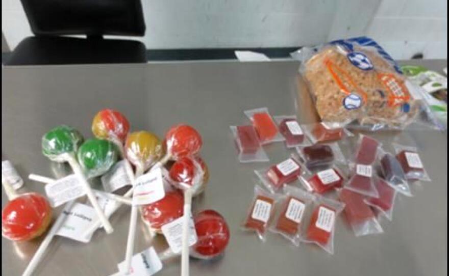 Above: US Border Patrol agents confiscated these lollipops, hard candy, and cookies laced with tetrahydrocannabinol (THC), March 5, 2014.