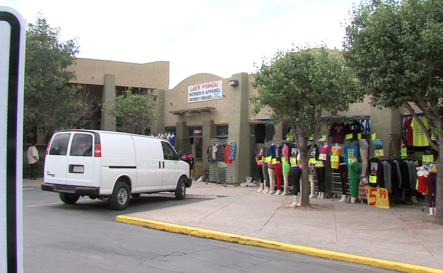 A clothing store in San Ysidro offers discounted rates, May 10, 2017.