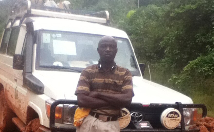 Deep mud makes the roads in rural Liberia difficult to navigate during the current rainy season. It took 12 hours for health worker Lorenzo Dorr to travel 200 miles to reach Rivercess County.