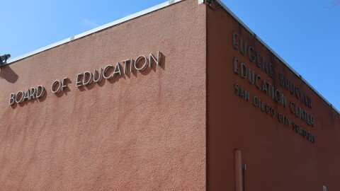 The San Diego Unified School District's Eugene Brucker Education Center, photographed on Friday, Aug. 30, 2024.