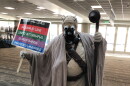 A Tusken Raider guides people to the right place at Comic-Con. July 25, 2024