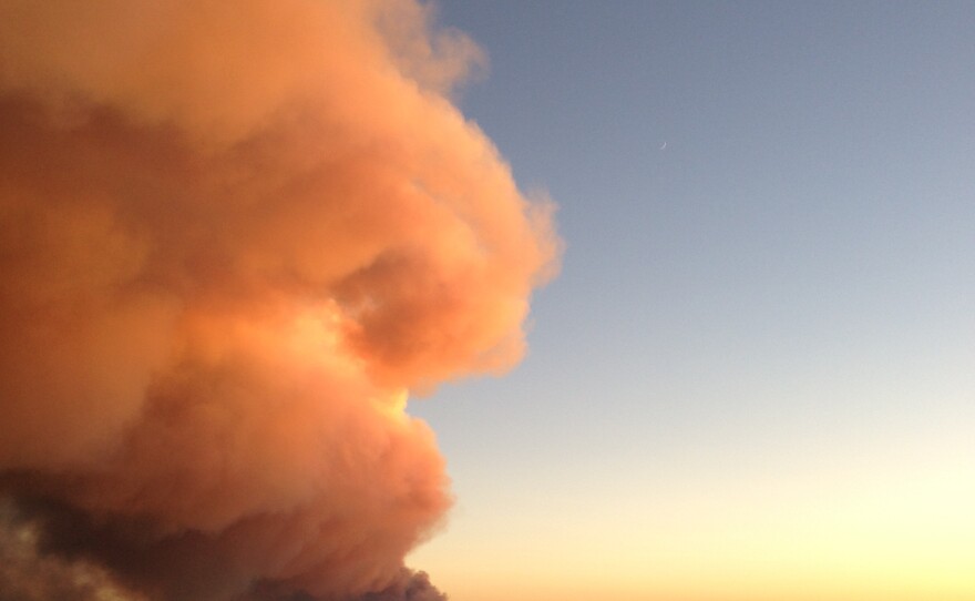 Smoke rises from the Black Forest Fire near Colorado Springs.