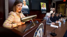 Co-chair of Congressional Caucus on Vietnam, Rep. Loretta Sanchez, D-Orange County, left, is joined by Vietnamese political activists and a relative of a political prisoner at a Capitol Hill briefing on Vietnam’s human rights records, June 11, 2015.