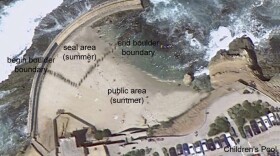 An image of how the boulders at the Children's Pool would be arranged in the summer months. 