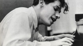 Glenn Gould at his debut recording of Bach's "Goldberg Variations." Columbia Records, New York City, 1955