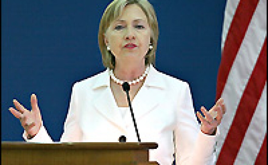 About 700 students packed an auditorium at Delhi University on Monday to hear Secretary of State Hillary Clinton's ideas for a much broader and deeper U.S.-India relationship.