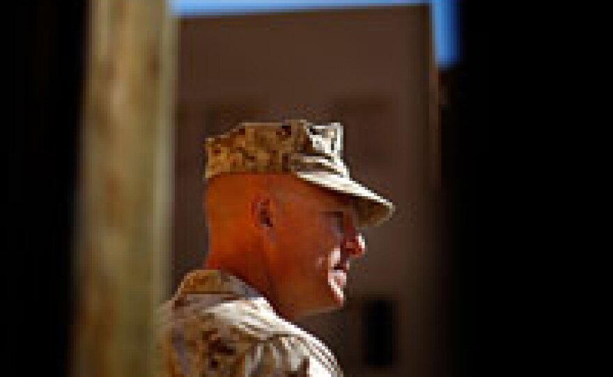 Lt. Col. Christian Cabaniss talks with his troops during a training patrol ahead of their upcoming deployment to Afghanistan. Based at Camp Lejeune, N.C., the unit consists of about 800 Marines. Nicknamed "America's Battalion," the 2nd Battalion of the 8th Marine Regiment will be operating in southern Afghanistan to counter Taliban insurgents.