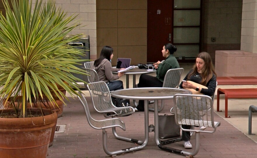 Students study on the UC San Diego campus, Monday, as final exams continue after the UAW 4811 strike is stopped by a temporary restraining order, La Jolla, Calif., June 10, 2024