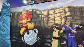 Nickelodeon's booth offers a space for attendees to take photos with their favorite animated characters at Comic-Con on July 24, 2025.