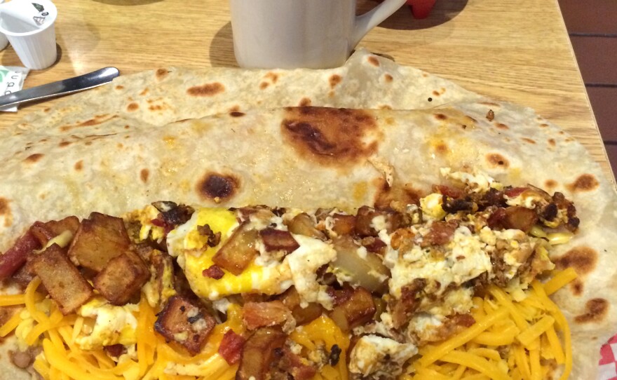 A breakfast taco in Texas.