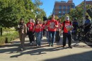 Dozens of UC students march outside a meeting of the University of California Board of Regents in Los Angeles to protest the system’s plan to continue annual tuition increases on Nov. 19, 2025.