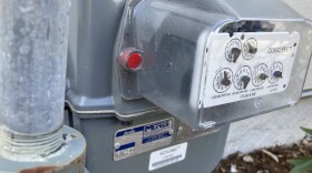 Natural gas meter at a San Diego home on Jan. 10, 2023. 