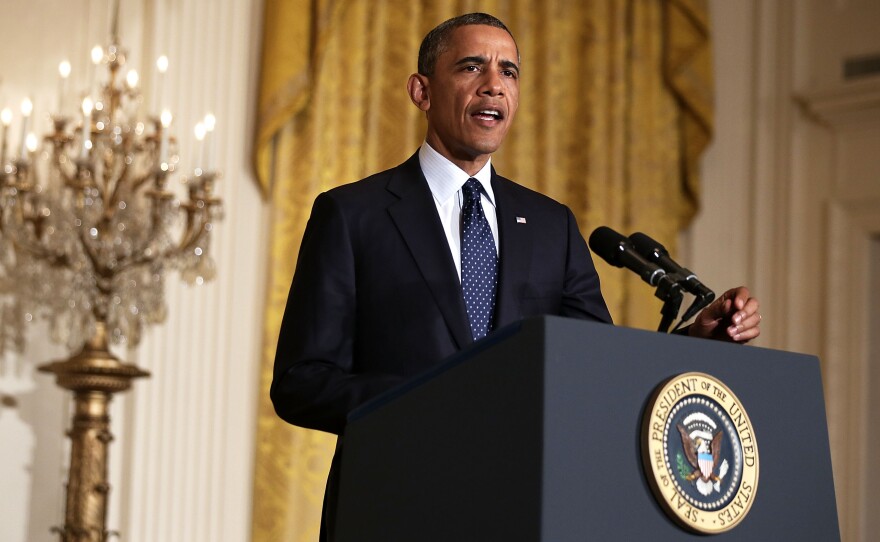 President Obama making the statement on Wednesday about acting IRS Commissioner Steve Miller's resignation.