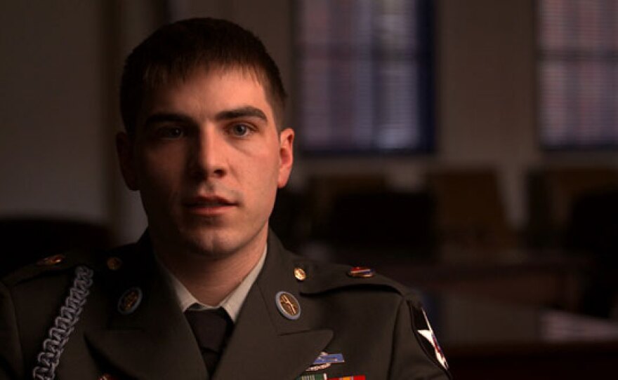 Corporal Jeremy Morlock is seen at Ft. Lewis, Washington.