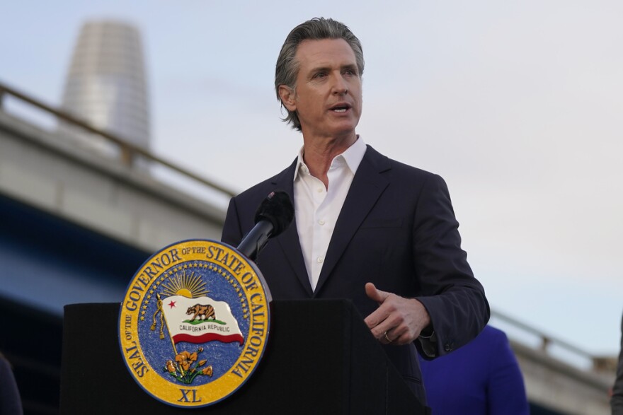 FILE - California Gov. Gavin Newsom speaks during an event in San Francisco on Thursday, Nov. 9, 2023. Newsom on Wednesday is expected reveal his plan to cover a staggering budget deficit as the nation's most populous state weathers a revenue downturn that could have major consequences for 5.8 million public school children.