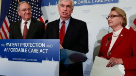 Sen. Tom Harkin (D-IA), Sen. Christopher Dodd (D-CT) and former Congresswoman Barbara Kennelly (D-CT), President & CEO of the National Committee to Preserve Social Security and Medicare, participate in a news conference on Capitol Hill on December 2, 2009 in Washington, DC.