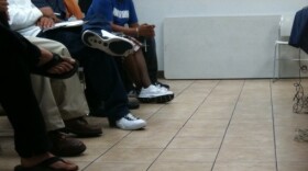 Men attend "John School" at the City Heights police substation in San Diego.