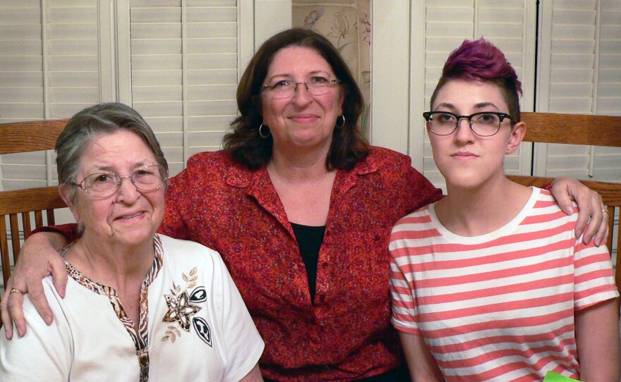 Bernice Singleton (left), one of the original mothers in the research project, seen with her daughter Jenny and granddaughter Gretta.