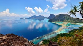 Boheydulang Island, just off the North East coast of Borneo. Borneo was once connected to mainland Asia, but at the end of the last ice age sea levels rose cutting the island off. Today it is the world’s third largest island – surrounded by shallow coral-rich seas. 