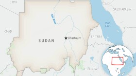 This is a locator map for Sudan with its capital, Khartoum.