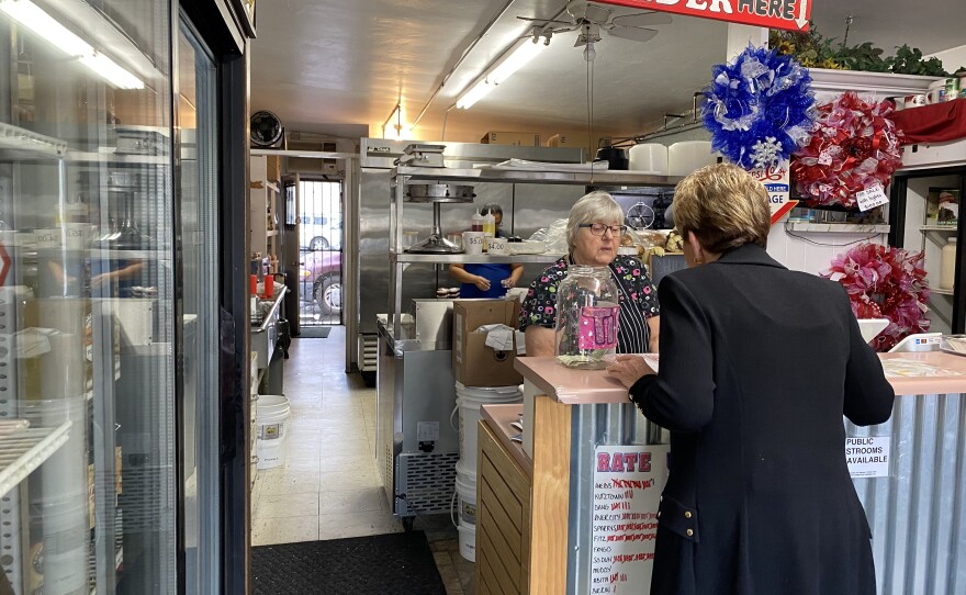 Former Lemon Grove City Councilwoman, Mary England, visits The Grove Grinder restaurant in Lemon Grove on January 21, 2020.