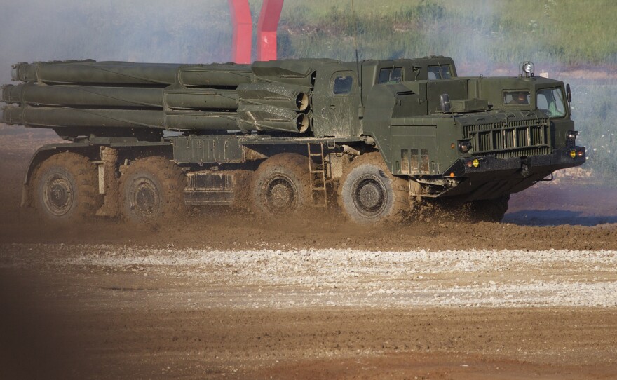 A Russian Tornado-S multiple rocket launcher was among the highlights of Russia's Army-2015 show in June.