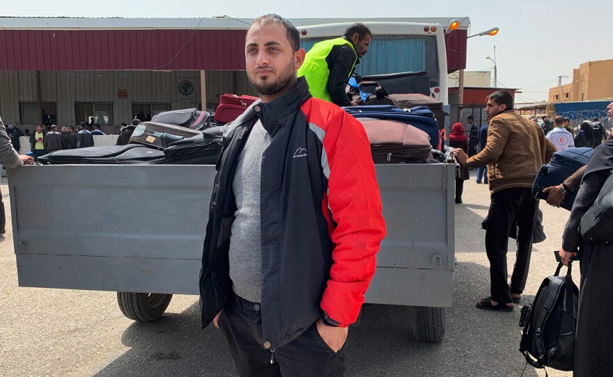 Khalil Abu Ibrahim left Gaza with his family last year, but had to return after struggling to earn a living in Europe. Now he provides a service assisting other young Palestinians as they apply for visas.