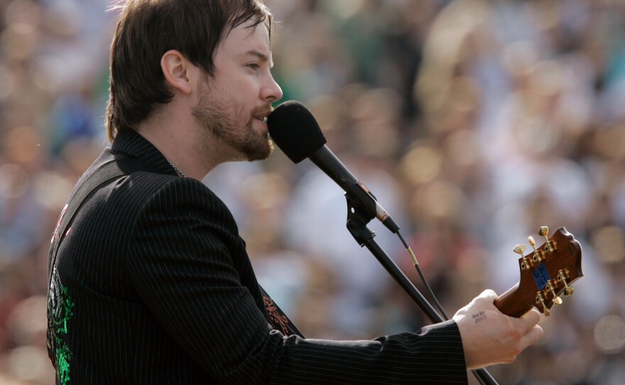 David Cook during a homecoming celebration at Blue Springs South High School in Blue Springs, Mo., in 2008, before he was crowned American Idol.