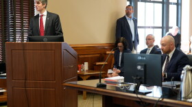 Tennessee Assistant Attorney General John W. Ayers, left, presents arguments during a court hearing, Wednesday, Oct. 7, 2026, in Nashville, Tenn., as attorneys for Christa Pike request the Tennessee Department of Corrections to preserve all evidence related to her failed execution.