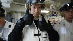 David Pogue, host of NOVA "Making Stuff," on an aircraft carrier. Pogue travels from the deck of a U.S. naval aircraft carrier to a demolition derby to the country's top research labs to check in with experts who are re-engineering what nature has given us to create the next generation of strong stuff.
