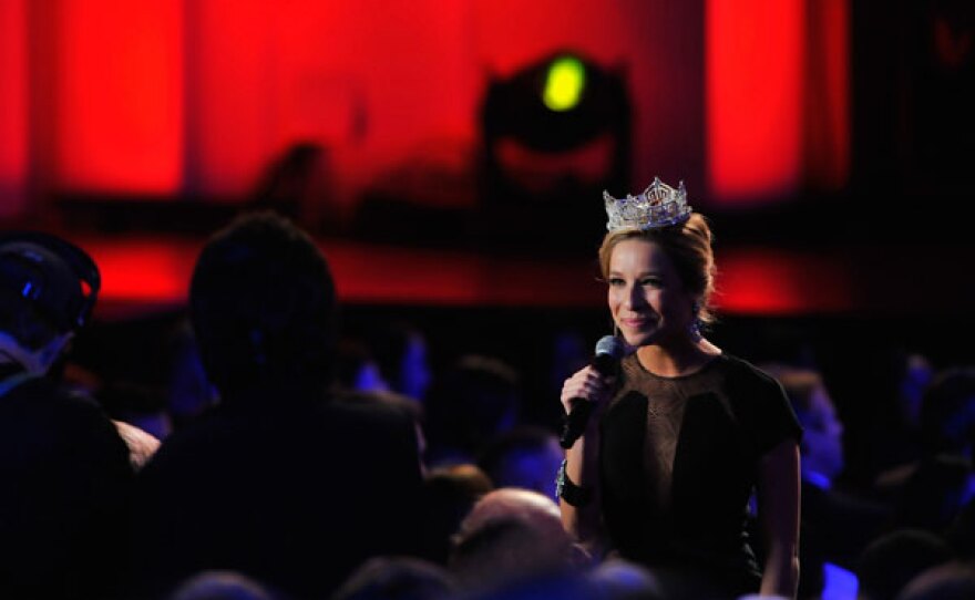 Miss America Kira Kazantsev speaks at "The Lincoln Awards: A Concert For Veterans & The Military Family" presented by The Friars Foundation at John F. Kennedy Center for the Performing Arts.