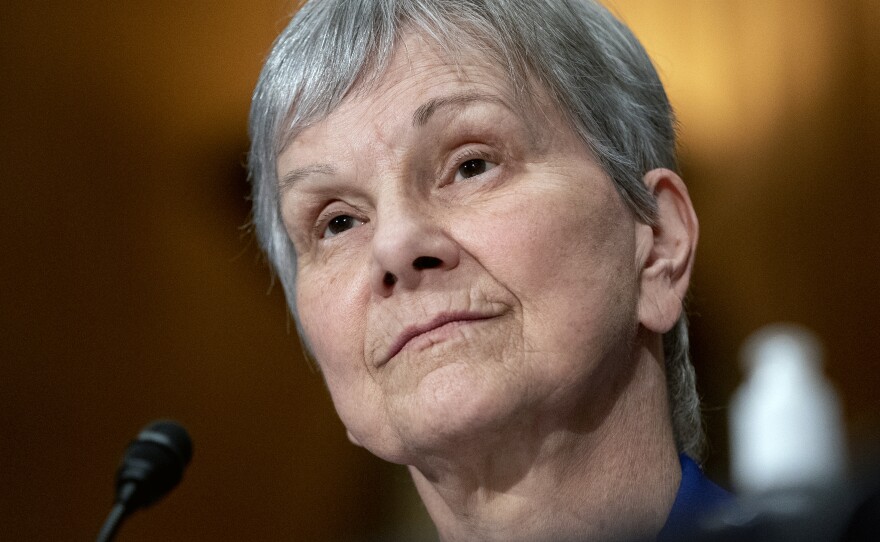 Dr. Janet Woodcock, testifying here before Congress in July, has been serving as acting commissioner of the U.S. Food and Drug Administration since Jan. 20. Many public health leaders say letting the agency go so long without a permanent director has demoralized the staff and sends the wrong message about the agency's importance.