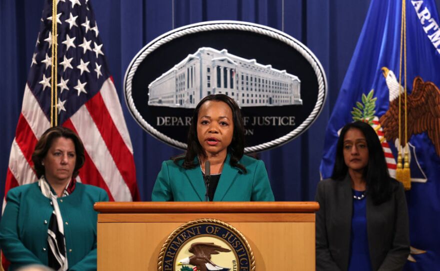 Kristen Clarke, assistant attorney general for the Civil Rights Division, speaks at a news conference at the Department of Justice on June 25 to announce a lawsuit against the state of Georgia over its new election laws.