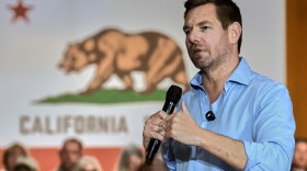 FILE - Rep. Eric Swalwell, D-Calif., appears at a town hall meeting in Sacramento, Calif., April 7, 2026.
