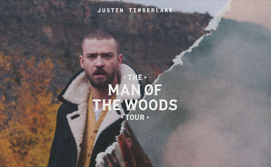 A 2018 promotional poster for Justin Timberlake's "The Man Of the Woods" tour.