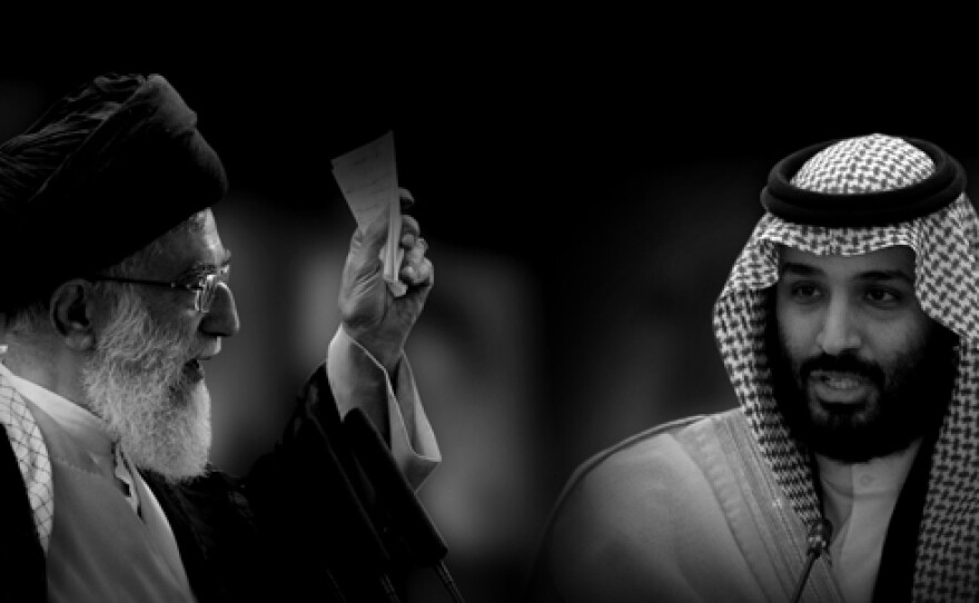 Iran's Supreme Leader Ayatollah Ali Khamenei and Saudi Crown Prince Mohammed bin Salman.