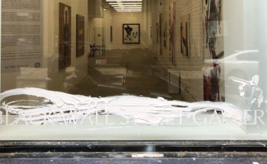 The owner of Black Wall Street Gallery in New York City said the building's facade has been vandalized.