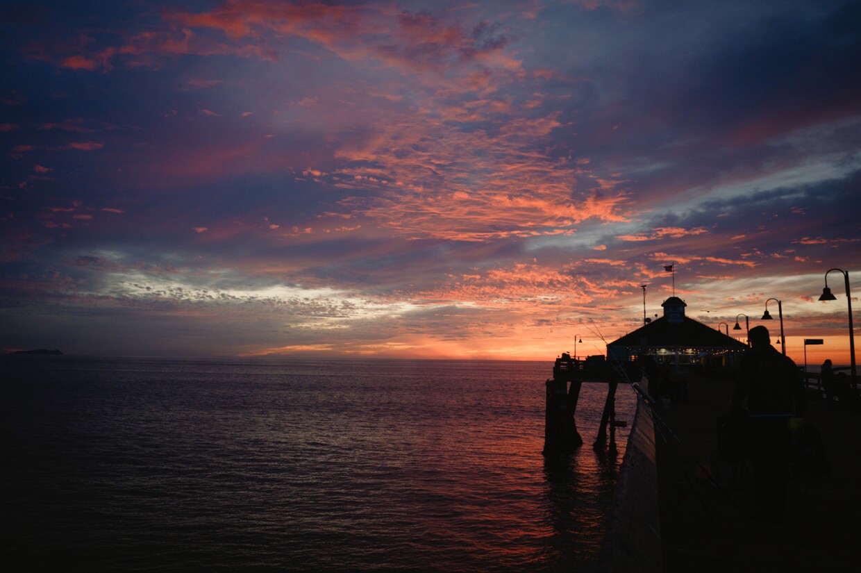 Photographs of the Tijuana River Estuary and evening at the pier in Imperial Beach, California on February 24, 2024.