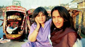 Filmmakers Senain Kheshgi and Geeta V. Patel at Dal Lake.